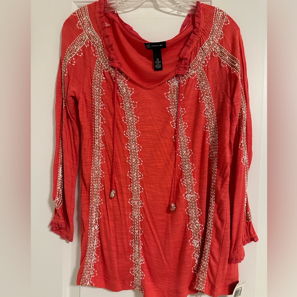 INC NWT beaded blouse, XS